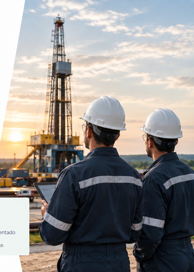 Profesionales en una operación petrolera